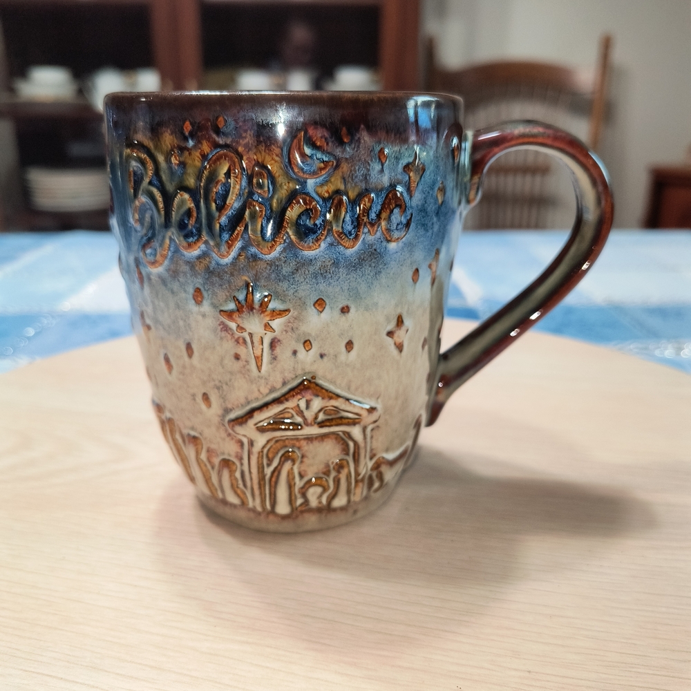 Ceramic Believe Mug with Nativity Scene